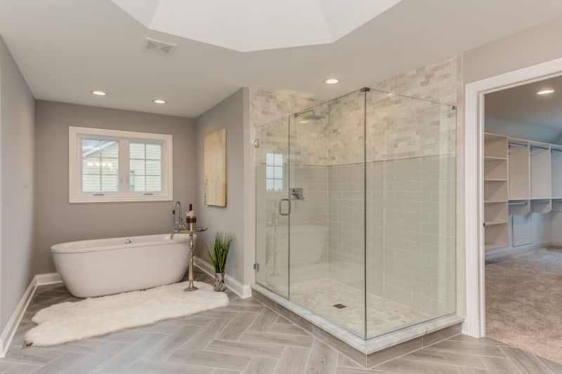 Contemporary bathroom with walk-in shower